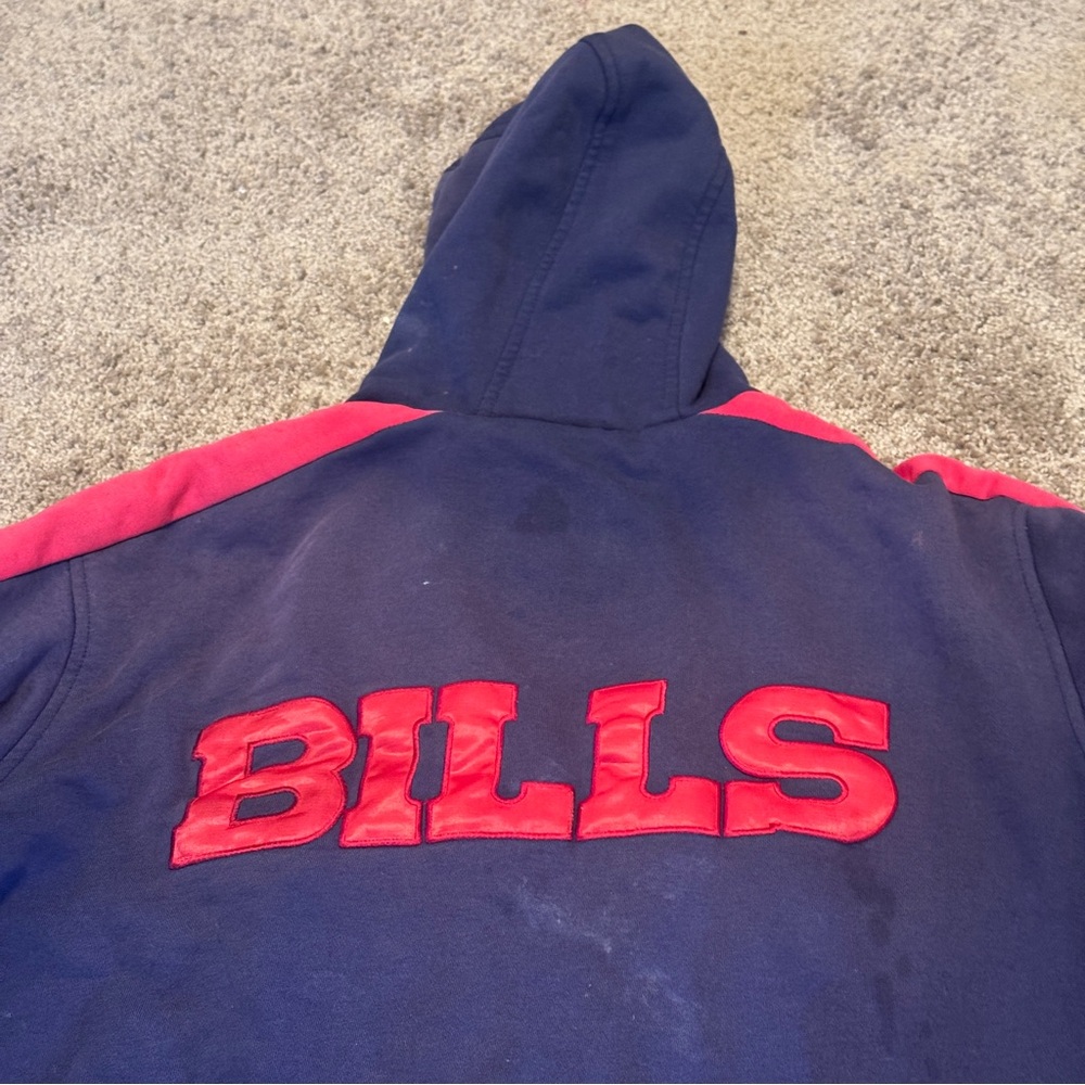 Vintage Buffalo Bills Hoodie Mens XL Blue Long Sleeve Full Zip Heavyweight NFL - Picture 4 of 16